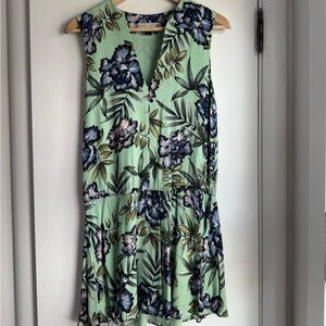 Alice + Olivia Mint Green Floral Midi Dress